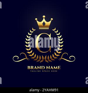 Golden Letter H laurel wreath template logo Luxury gold letter with ...