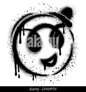 Graffiti Spray Paint Cowboy hat emoji Isolated on white background. Stock Vector