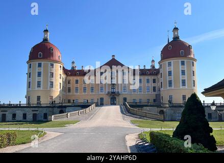 Moritzburg castle - Palace Baroque, surrounded by water. Saxony, Germany Stock Photo