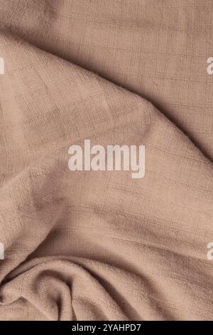 Cotton beige fabric pattern. Top view. Stock Photo