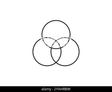 Venn diagram icon. Vector illustration. Stock Vector