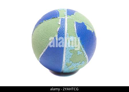 Old and spoiled basketball ball Stock Photo