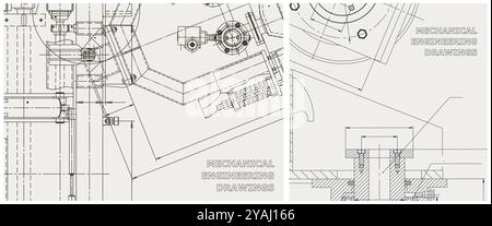 Blueprints. Set of corporate identity templates. Mechanical engineering Stock Vector
