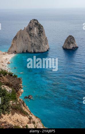 rock formations on the coastline of Zante, Zakynthos, Ionian Sea, Greece Stock Photo