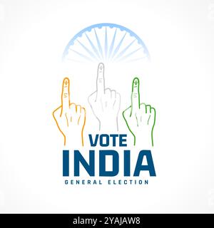 vote for india general election background with voters hand finger ...
