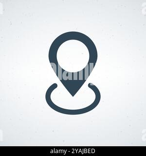 Location indicator or pin black and white set icon Stock Vector Image ...