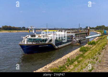 Saga river cruise boat moored at Dusseldorf Stock Photo