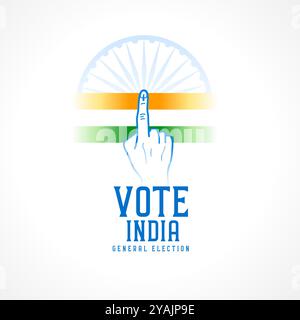 vote for india general election background with voters hand finger ...