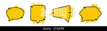 Yellow set of quote frame without text. Stock Vector