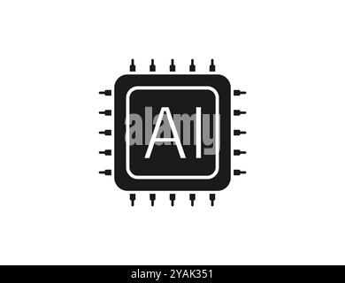 Ai, artificial intelligence icon. Vector illustration. Stock Vector