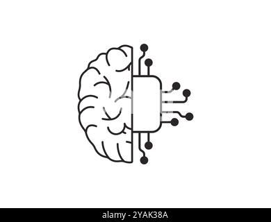 Ai, artificial intelligence, brain icon . Vector illustration. Stock Vector
