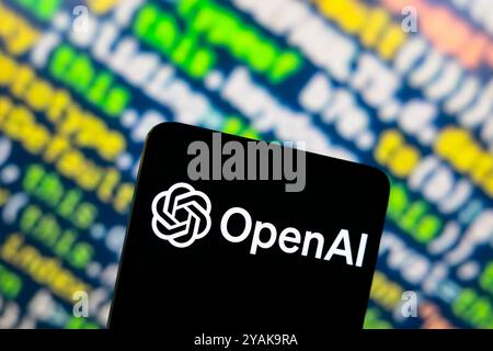 July 16, 2024, Paraguay. In this photo illustration, the OpenAI logo is displayed on a smartphone screen Stock Photo