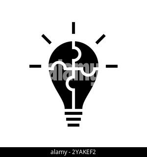light bulb puzzle and symbol vector. Stock Vector