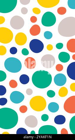 Abstract organic dots background. Vertical format for social media. Vector illustration, flat design Stock Vector