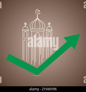 Mosque logo line Unique art Illustration, Vector Stock Vector