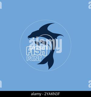 Minimalist Dolphin-Fish Vector Logo design Stock Vector