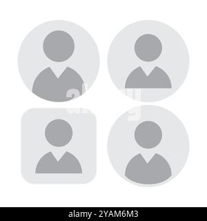 Gray circular user icon with head and shoulders silhouette. Represents a generic user profile. Stock Vector
