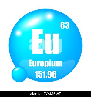 Europium Symbol. Element number 63 of the Periodic Table of the ...