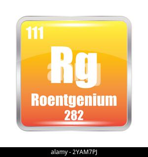 Rg Roentgenium Chemical Element vector illustration diagram, with ...