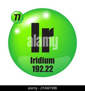 Iridium symbol. Element number 77 of the Periodic Table of the Elements ...