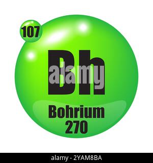 Bohrium symbol. Element number 107 of the Periodic Table of the ...