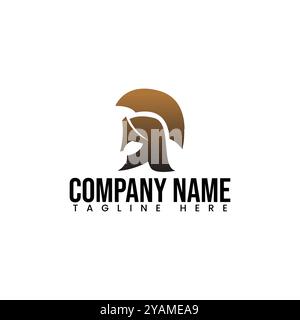 Spartan and gladiator helmet logo icon designs vector. Spartan Helmet logo and gladiator, power, vintage, sword, safety, legendary logo and vector of Stock Vector