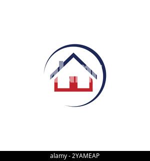 House Logo Template Design Vector. House icon Vector simple flat logo symbol , Emblem, Design Concept, Creative Symbol, Icon Stock Vector