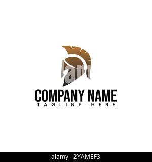 Spartan and gladiator helmet logo icon designs vector. Spartan Helmet logo and gladiator, power, vintage, sword, safety, legendary logo and vector of Stock Vector