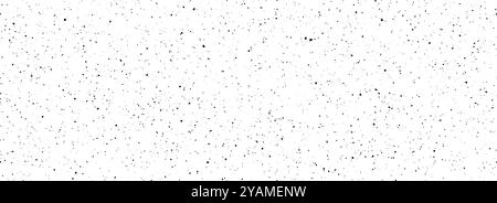 Black seamless grain speckle texture. Distress grunge dot background. Gritty splash repeated pattern. Splattered dirt grit overlay with drops, specks, flecks. Vector weathered noise for banner, poster Stock Vector