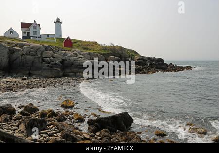 Nubble Lighthouse on Cape Neddick, Maine Stock Photo