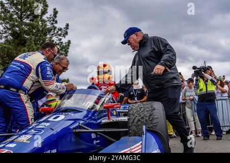 Sep 03, 2023-Portland, OR: INDYCAR Series driver, ALEX PALOU (10) of Barcelona, Spain, wins the Bitnile.com Grand Prix of Portland and clinches the ch Stock Photo