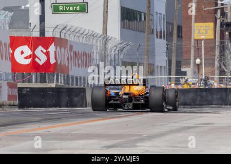 INDYCAR driver, ALEXANDER ROSSI (7) of Nevada City, California, travels through the turns in his Arrow McLaren Chevrolet car during a practice session Stock Photo