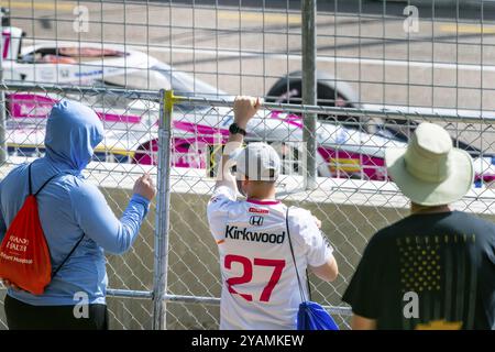 Fans watch all the race action during the Firestone Grand Prix of St. Petersburg at the St. Petersburg Temporary Course in St. Petersburg, FL, USA, No Stock Photo