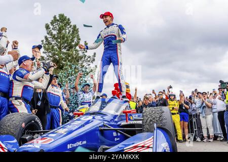 Sep 03, 2023-Portland, OR: INDYCAR Series driver, ALEX PALOU (10) of Barcelona, Spain, wins the Bitnile.com Grand Prix of Portland and clinches the ch Stock Photo