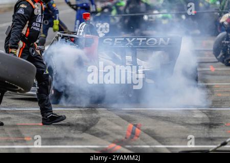 Sep 03, 2023-Portland, OR: INDYCAR Series driver, SANTINO FERRUCCI (14) of Woodbury, Connecticut, brings his car in for service during the Bitnile.com Stock Photo