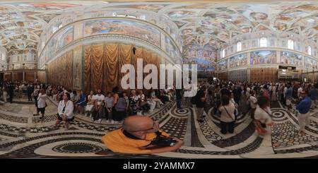 360 degree panoramic view of Sistine chapel in the Vatican