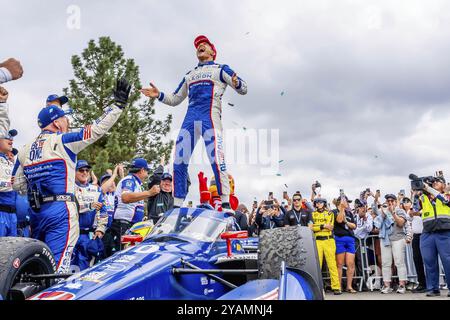 Sep 03, 2023-Portland, OR: INDYCAR Series driver, ALEX PALOU (10) of Barcelona, Spain, wins the Bitnile.com Grand Prix of Portland and clinches the ch Stock Photo