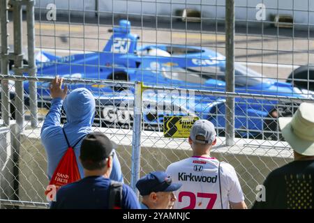 Fans watch all the race action during the Firestone Grand Prix of St. Petersburg at the St. Petersburg Temporary Course in St. Petersburg, FL, USA, No Stock Photo