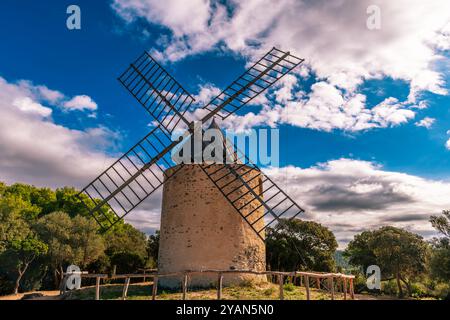 The Moulin du Bonheur de Porquerolles, in the Port Cros National Park, in the Var, in Provence, France Stock Photo