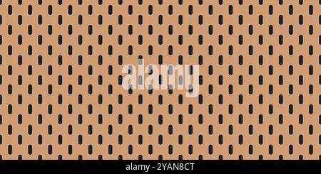 Peg board perforated texture background material with oval holes seamless pattern. Stock Vector