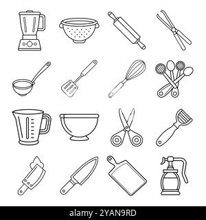 Kitchen tool icon vector outline illustration Stock Vector