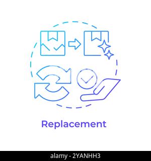 Replacement blue gradient concept icon Stock Vector