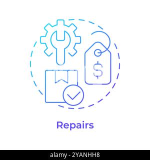 Repairs blue gradient concept icon Stock Vector