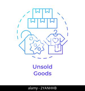 Unsold goods blue gradient concept icon Stock Vector