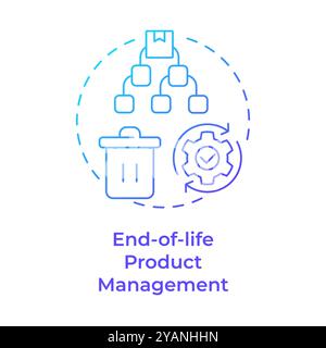End-of-life product management blue gradient concept icon Stock Vector