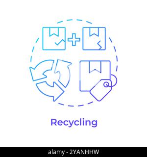 Recycling blue gradient concept icon Stock Vector