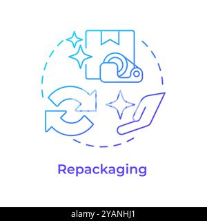 Repackaging blue gradient concept icon Stock Vector