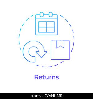 Returns blue gradient concept icon Stock Vector