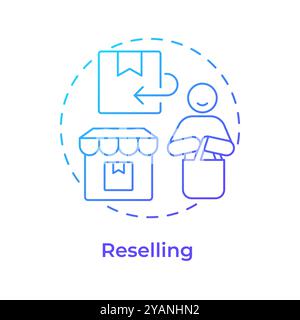 Reselling blue gradient concept icon Stock Vector