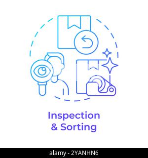 Inspection and sorting blue gradient concept icon Stock Vector
